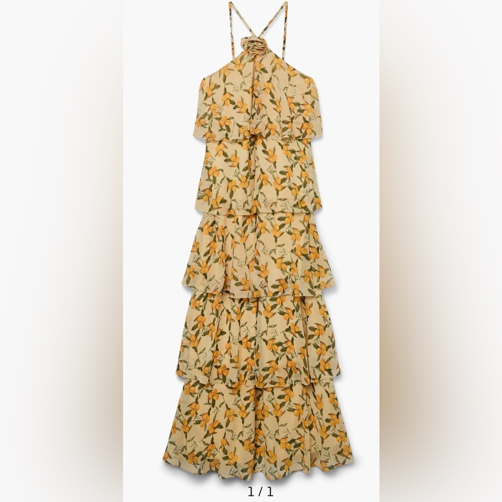 Ruffle tiered yellow dress